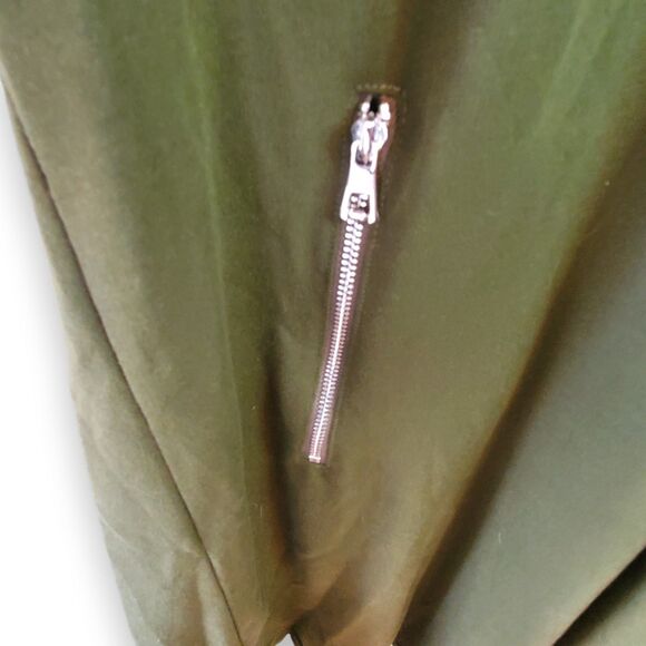 COOFANDY Cardigan Hoodie Mens XXL Green Navy Stripe Asymmetrical Zip Longline - Picture 7 of 12